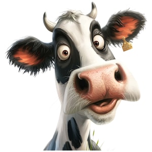 Pegatina divertida de vaca de dibujos animados para coche, calcomanía de pared, decoración de animales de granja para habitación infantil