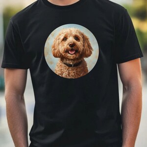 Cockapoo Portrait Premium Herren T-Shirt Baumwolle Hochwertig Bedrucktes Freizeit Shirt mit Einzigartigen Motiv in Vielen Gößen S bis 5XL