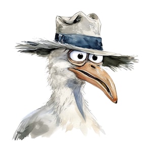 2X Lustige Möwen Sticker Humorvolle Vogel Aufkleber Küsten Deko Aquarell Möwen Cartoon Vogel Sticker Strand Geschenk Meeresleben Aufkleber