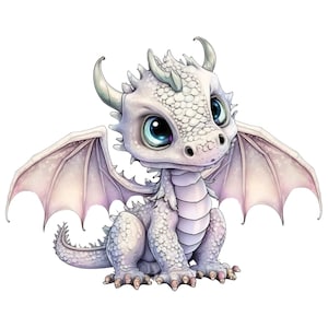 Naklejka Baby Dragon – słodka naklejka fantasy na butelkę laptopa – pomysł na prezent dla fanów smoków i dzieci