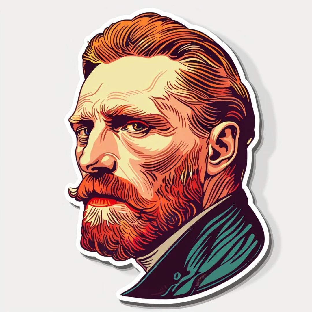 Van Gogh Self-portrait Stickers (multipack 9 X 9 Cm) – Waterproof for ...