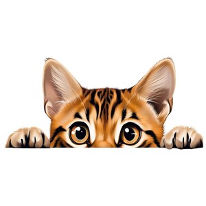 かわいい水彩画風の猫のステッカー、壁用ステッカー、車用ステッカー、装飾、猫好きや動物好きへのギフトアイデア