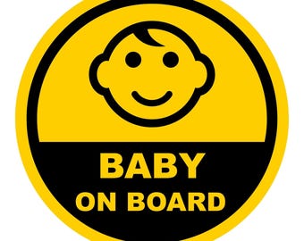 Baby on Board Sticker - Cute car sticker with warning design - Gift idea for expectant parents, family cars, and new moms and dads