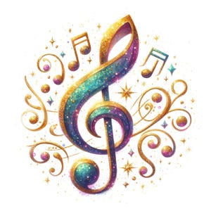 Sticker Fantasy Muzieknoten Sticker Personaliseerbaar Buiten Vinyl