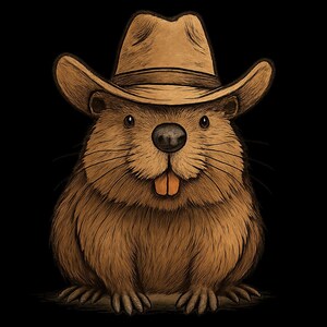 Adesivo per esterni con castoro con cappello da cowboy, adesivo in vinile resistente ai raggi UV, realizzato con pellicola di alta qualità di Orafol, adesivo per auto, adesivo per laptop