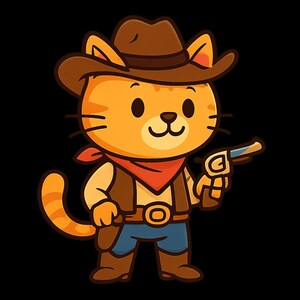 Adesivo per gatti da cowboy, adesivo in vinile resistente ai raggi UV per esterni, realizzato con pellicola di alta qualità di Orafol, adesivo per auto, adesivo per laptop