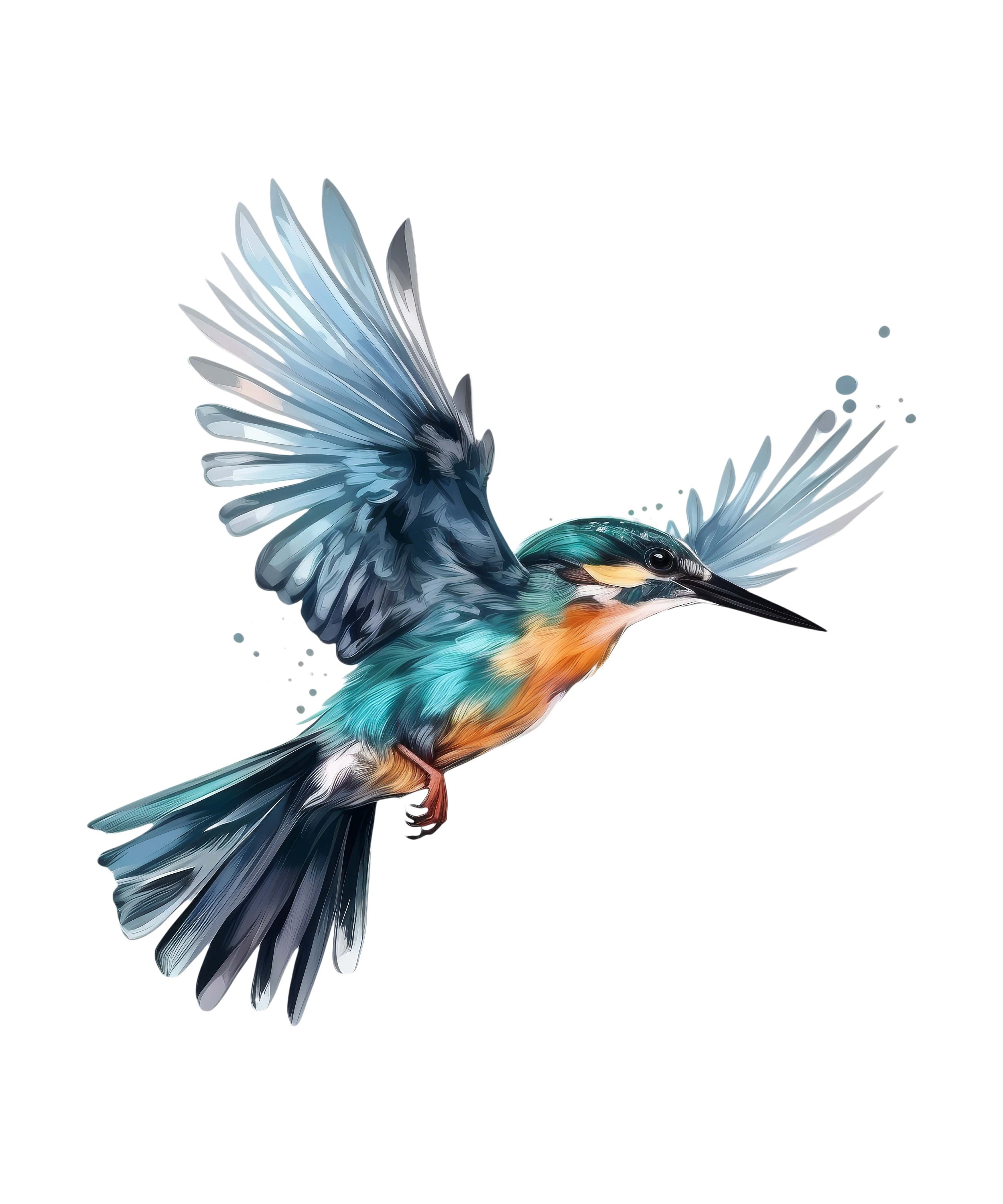 Kingfisher sticker colorful bird sticker watercolor style wall sticker car sticker nature decoration gift idea for bird lovers and animal friends