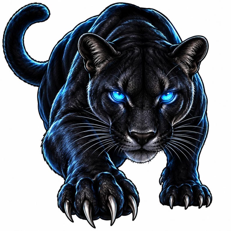 Deep Vinyl Sticker Puma With Glowing Eyes Sticker, Outdoor Uv-resistant Vinyl Sticker Made ...