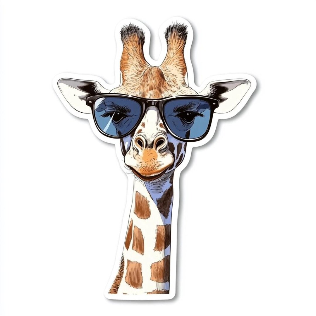 Giraffe Stickers, Cute Stickers in Cartoon or Watercolor Style, Wall ...
