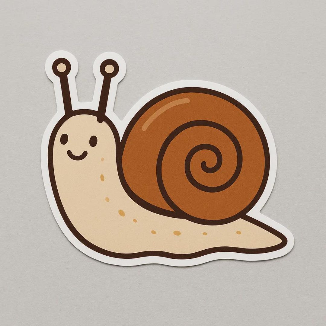 Snail Sticker – Funny Snail Sticker in Cartoon Style for Car Laptop ...