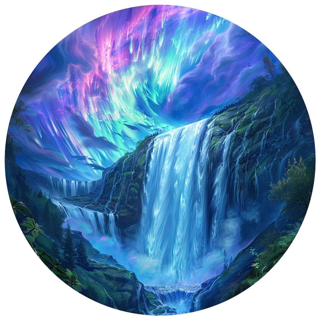 Car Sticker Mystical Aurora Waterfalls Sticker Weatherproof Outdoor ...