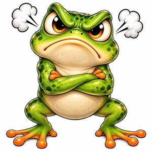 Adesivo de Sapo Bravo – Adesivo de desenho animado de sapo mal-humorado, adesivo de parede engraçado, adesivo para carro, decoração kawaii de animal, presente para fãs de sapos