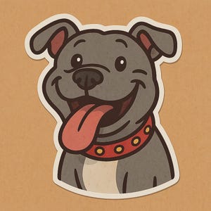 Lustiger Pitbull Hund Sticker Witziger Cartoon Aufkleber für Laptop Auto Wohnmobil Geschenk für Hundefans, Bulli-Besitzer:innen Tierfreunde