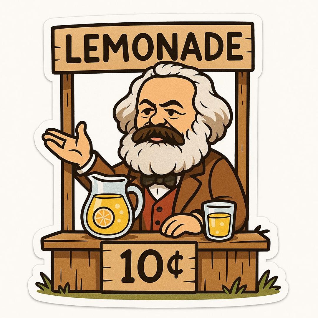 Karl Marx Sells Lemonade Sticker – Funny Car Sticker – Weatherproof ...