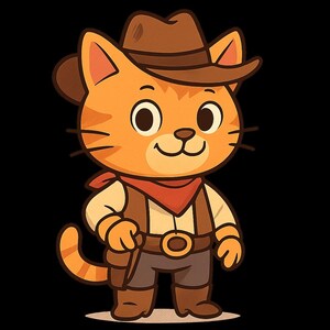 Adesivo per gatti da cowboy, adesivo in vinile resistente ai raggi UV per esterni, realizzato con pellicola di alta qualità di Orafol, adesivo per auto, adesivo per laptop