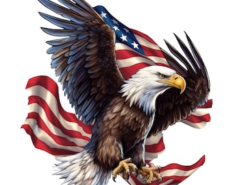USA Eagle Sticker – American Bald Eagle Sticker – Patriot Vinyl Decoration Outdoor – Flag Motif Car Laptop