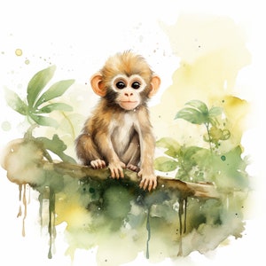 3X Affe Sticker süßer Aufkleber im Comic Stil Wandtattoo Autoaufkleber Deko Geschenkidee für Kinder Tierfreunde und Dschungel Fans