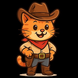 Adesivo per gatti da cowboy, adesivo in vinile resistente ai raggi UV per esterni, realizzato con pellicola di alta qualità di Orafol, adesivo per auto, adesivo per laptop
