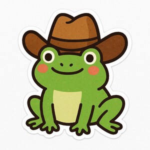 Adesivo rana con cappello da cowboy – Adesivo divertente per auto – Resistente alle intemperie, stile western – Regalo per gli amanti degli animali, dei cowboy e dell'umorismo