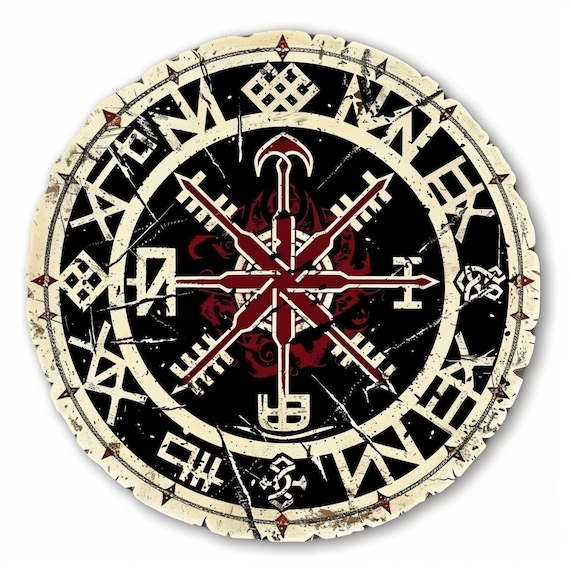 2Xバイキングコンパスステッカー、ヴェグヴィシルシンボルステッカー