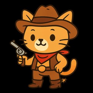 Adesivo per gatti da cowboy, adesivo in vinile resistente ai raggi UV per esterni, realizzato con pellicola di alta qualità di Orafol, adesivo per auto, adesivo per laptop