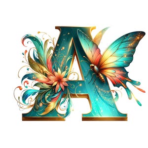 Adesivi con lettere dell'alfabeto a forma di farfalla in stile acquerello, adesivi da parete, adesivi per auto, decorazioni, idea regalo per gli amanti della natura.