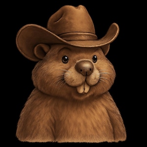 Adesivo per esterni con castoro con cappello da cowboy, adesivo in vinile resistente ai raggi UV, realizzato con pellicola di alta qualità di Orafol, adesivo per auto, adesivo per laptop