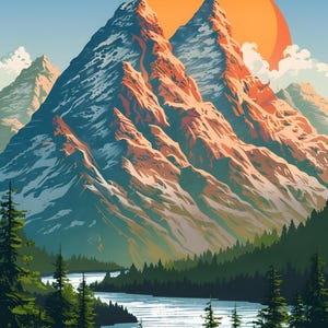 Wandtattoo Aufkleber Wunderschöne Landschaft Wandaufkleber