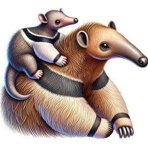 Ameisenbär Sticker mit Baby Cartoon Aufkleber süßes Tiermotiv Wandtattoo Autoaufkleber Deko Geschenkidee für Kinder und Tierliebhaber