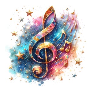 Sticker Fantasy Musiknoten Aufkleber Personalisierbar Outdoor Vinyl