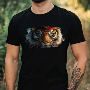 Bengalischer Piraten Tiger Herren T-Shirt Baumwolle Hochwertig Bedrucktes Freizeit Shirt mit Einzigartigen Motiv in Vielen Gößen S bis 5XL