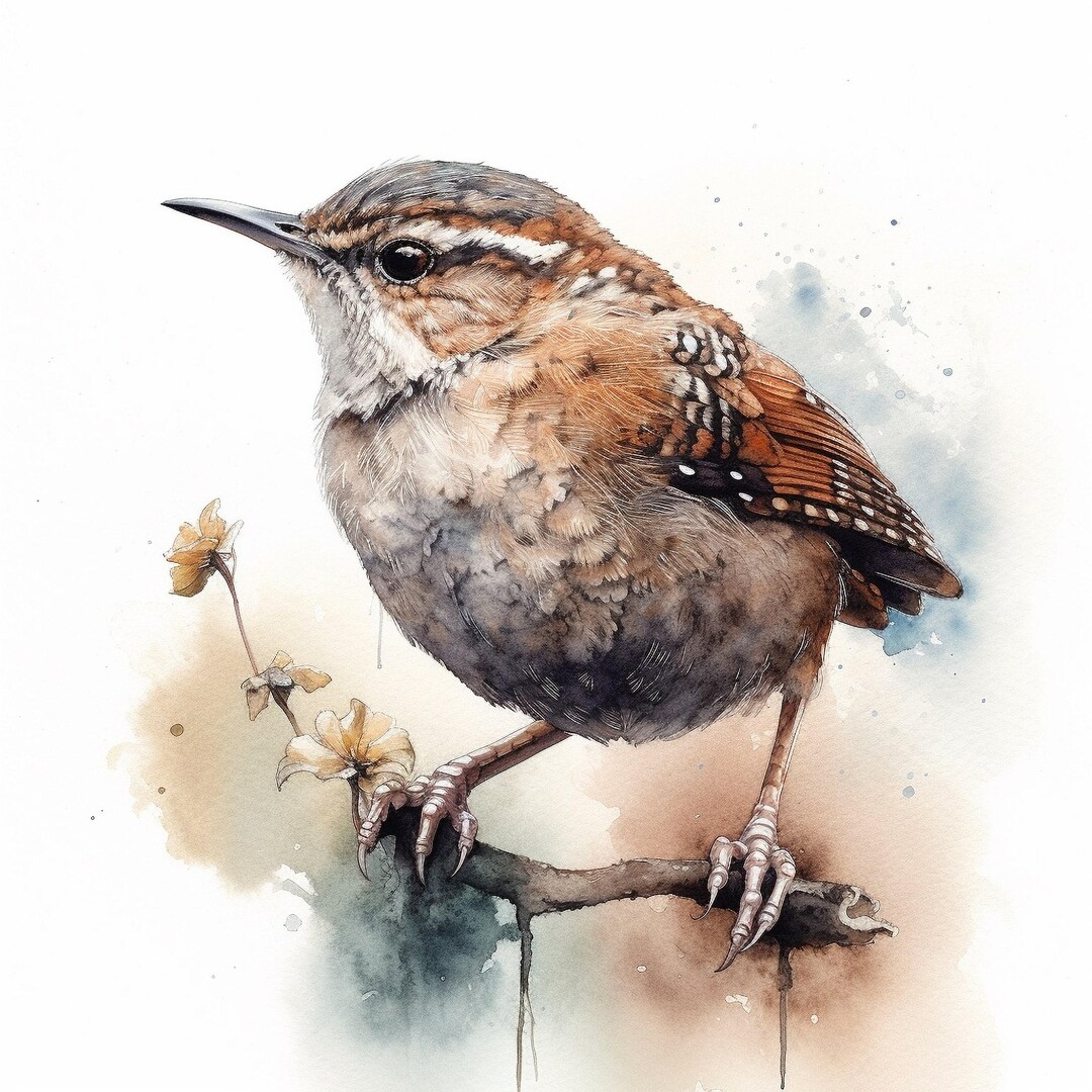 Wren Sticker Wren Sticker Watercolor Sticker Native Bird Motif Wall Tattoo Car ...