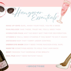 Download para impressão do kit Hangover, apenas arquivo digital: Design nº 1 brilhante e feminino