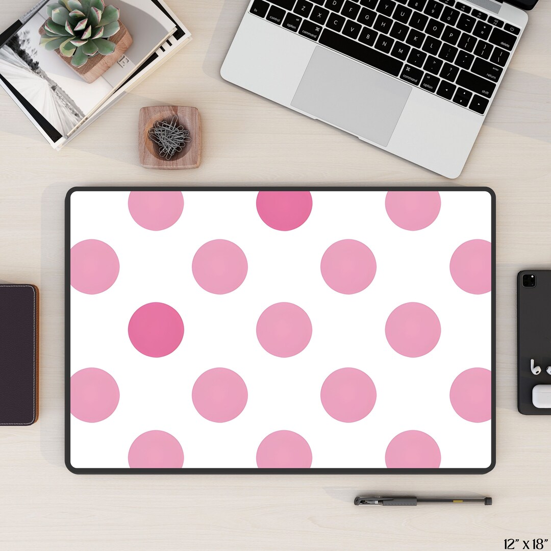 Coquette Desk Mat Gaming Mouse Pad, Girly Polka Dot Large Mousepad
