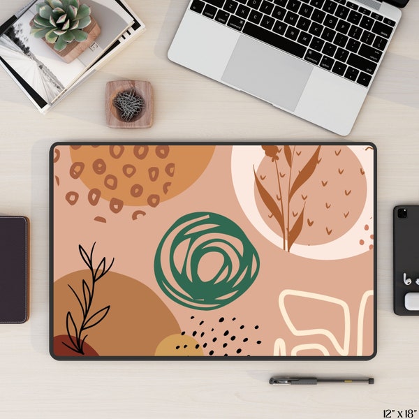 Abstract Boho Desk Mat Aesthetic, Trendy Minimalist Mouse Pad, Abstract Home Decor Deskmat, Gaming Mousepad, Cute Workspace Accessories