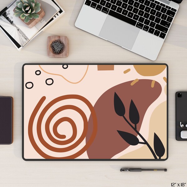 Abstract Boho Desk Mat Aesthetic, Trendy Minimalist Mouse Pad, Abstract Home Decor Deskmat, Gaming Mousepad, Cute Workspace Accessories