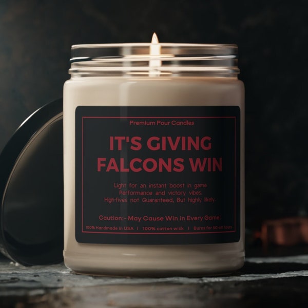 Atlanta Falcons, Its Giving Vikings Win, Atlanta Falcons Soy candle, Lucky Charm Candle, American Football Fan Gift, Atlanta Falcons gifts