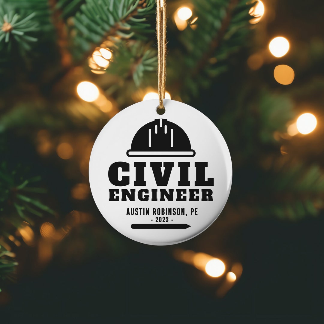 Personalized Civil Engineer Ornament, Civil Engineer Student Gift