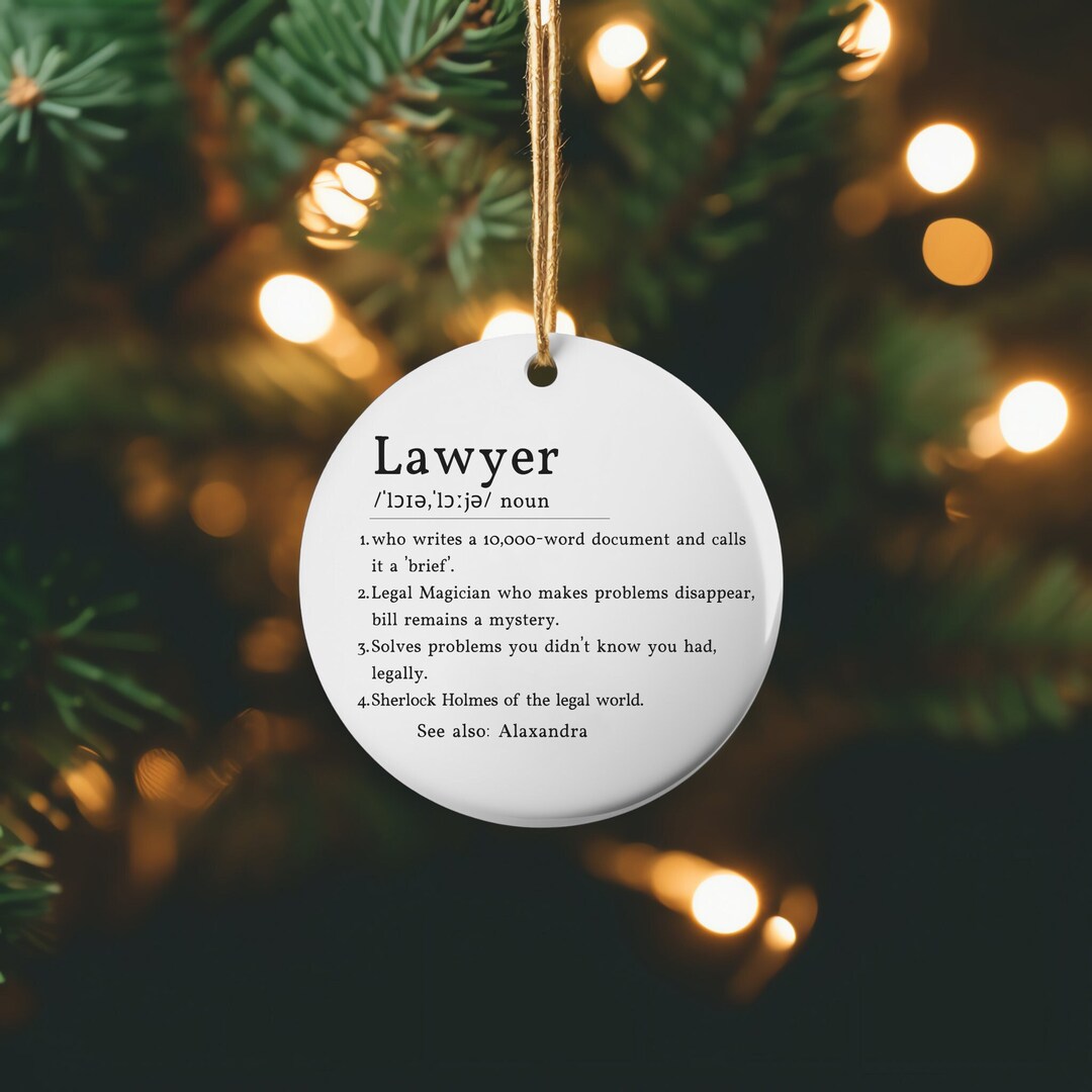 Personalized Lawyer Christmas Ornament, Lawyer Funny Definition
