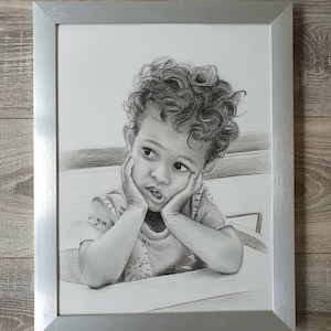 Portrait drawing from photo - individual drawing unique pencil charcoal red chalk realistic