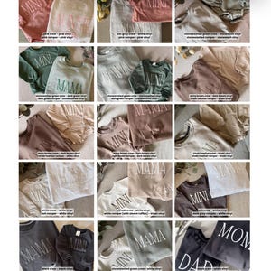 Personalisierte Mutter-Kind-Kleidung aus wattiertem Vinyl in Mokkabraun / Rundhalsausschnitt, Strampler, Mama, Mini, individuell gestaltbar, neutral, Ärmel Bild 12