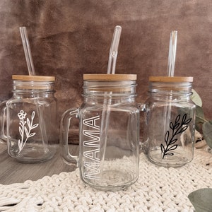 Heisond 500ml Glass Drinking Jar With Matching Straw for sale from