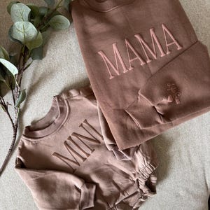 Personalized Puff Vinyl Mommy and Me Matching Set, Custom Crewneck Romper