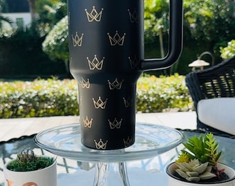 Valentine's Day Gift | Crown Tumbler | PREMIUM | 40 Oz | Feature Rich | Girl Boss | Stanley Style | Designer | Custom