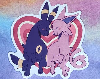 Umbreon and Espeon Love Sticker