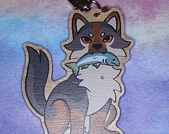 Sea Wolf Wooden Keychain