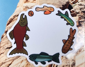 Salmon Life Cycle Transparent Sticker