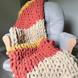 Fall colored thick knit blanket