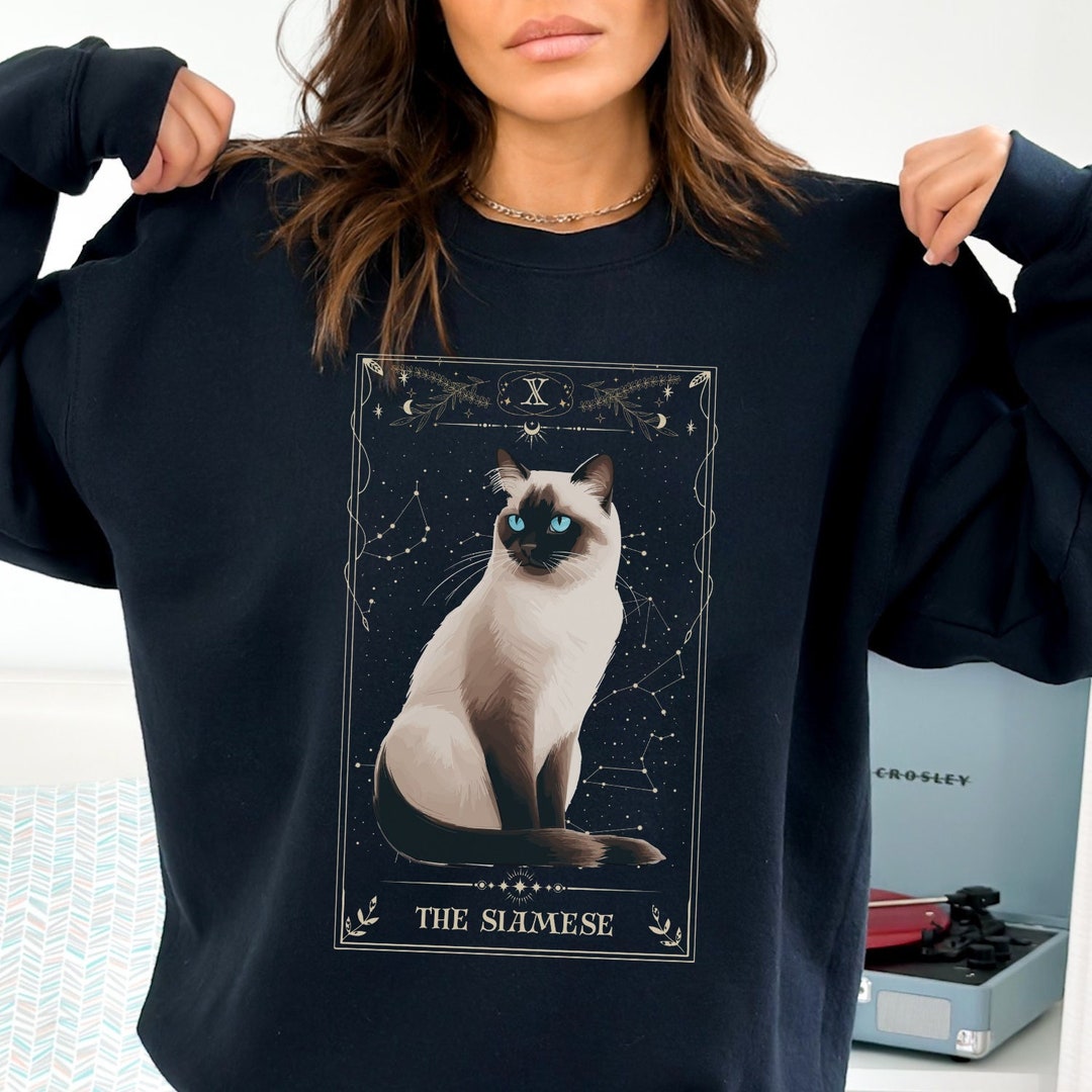 Siamese Cat Crewneck Sweatshirt, Tarot Card Shirt, Cat Sweater for Cat