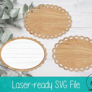 Jakobsmuschel Ovale SVG - Zeichen SVG - Laser Blank SVG